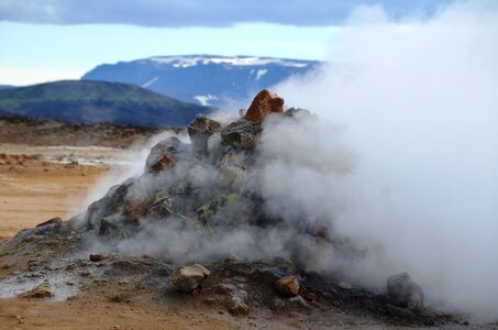 Volcanic hot source volcano area photo