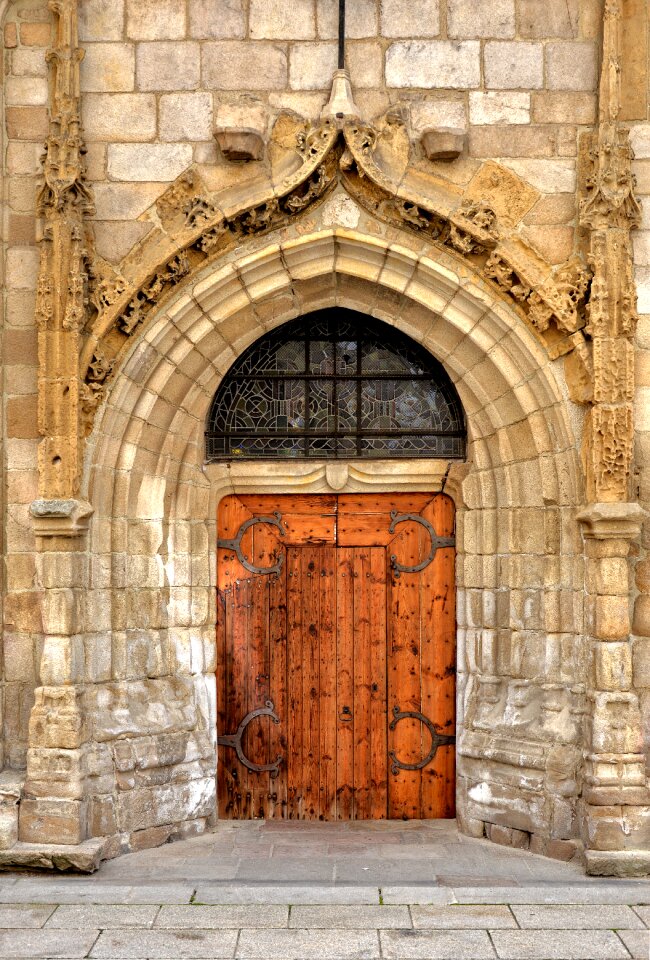 Church entrance old stone wooden door