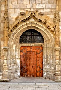 Church entrance old stone wooden door photo