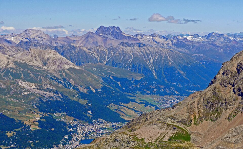 Main alpine ridge piz kesch high inntal