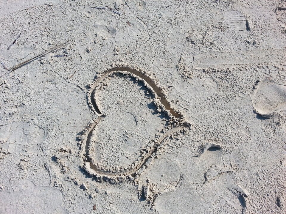Sand gray heart