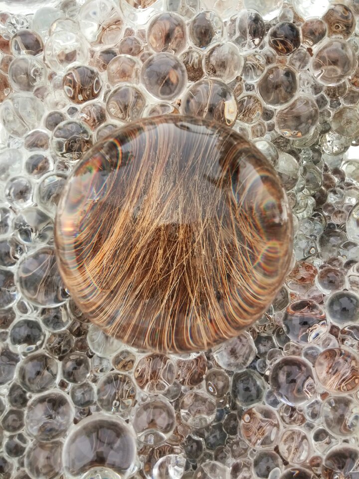 Glass brown bubbles