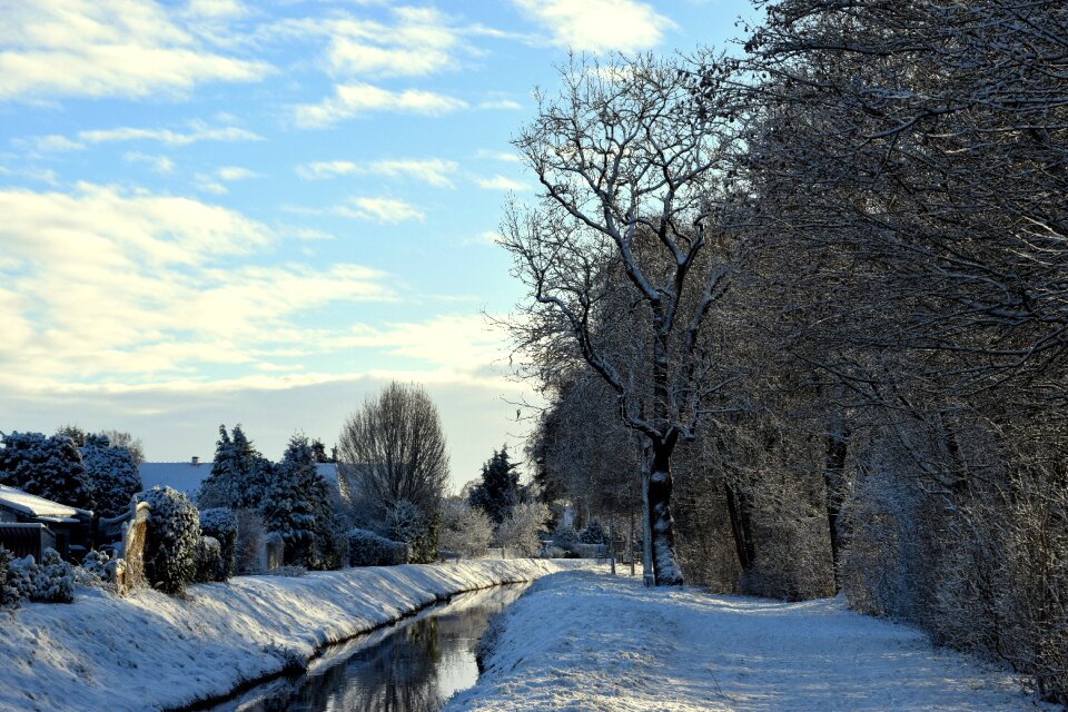 Snow watercourse nature