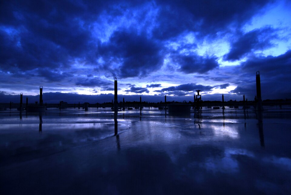 The dramatic blue sky