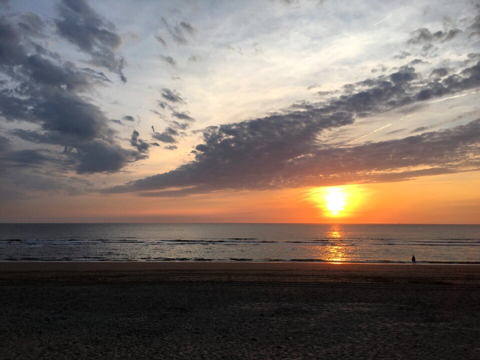 Colorful sunset evening sky horizon