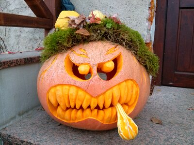 Pumpkin carved creepy