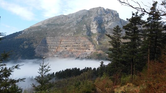 Mountain fog landscape photo
