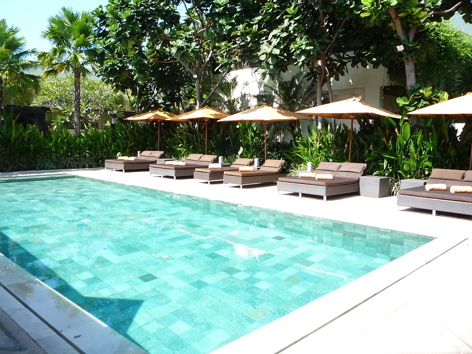 Poolside relaxation pool photo