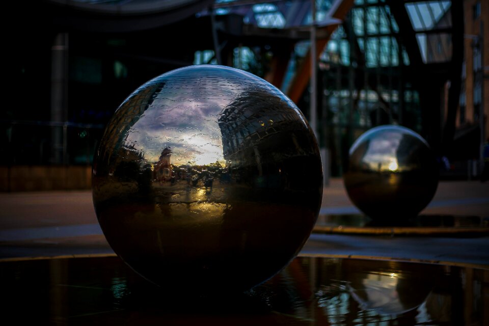 Center sunset light reflections