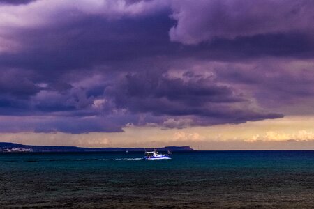 Stormy boat nature