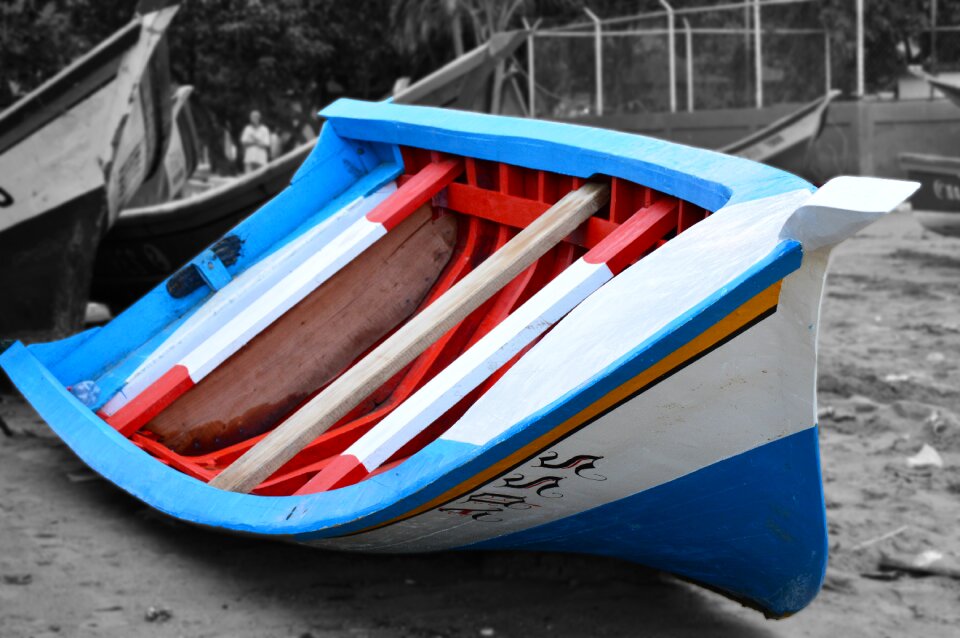 Blue white fisherman