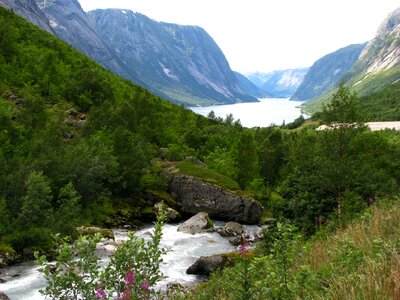 Nature fjord mountain landscape