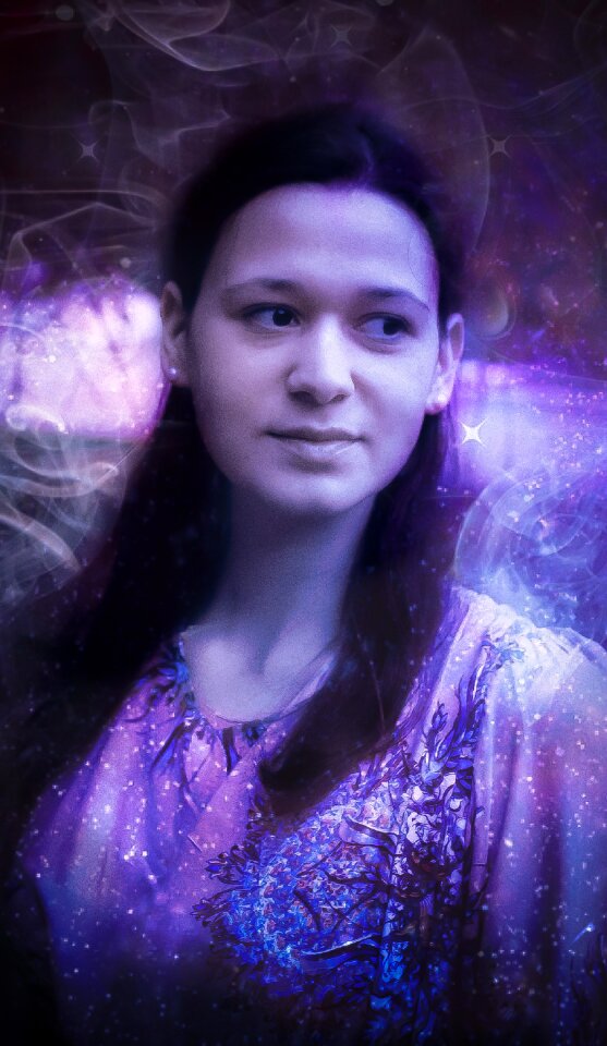 Portrait lilac retouching