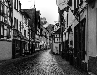 Bacharach rhine black and white