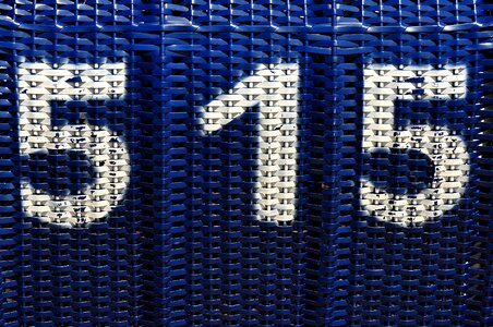 Beach chair numbered blue