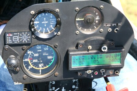 Instrument panel gliding cockpit