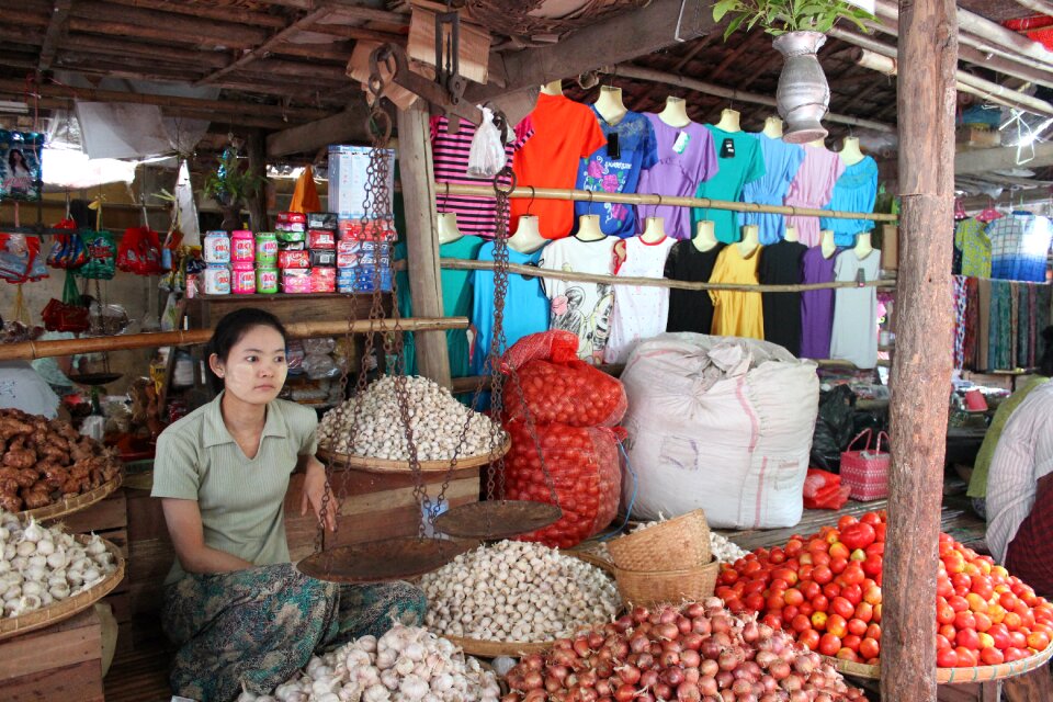 Myanmar burma market stall