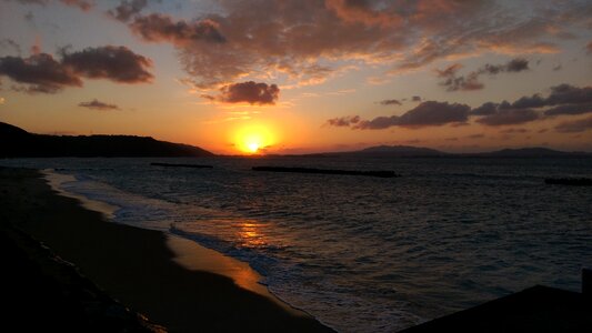 Okinawa sea sunset photo