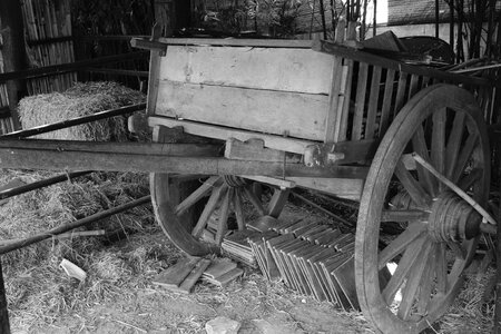 Wagon transportation barn photo