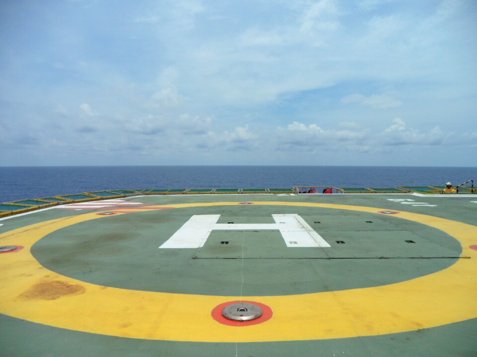 Offshore rig helipad
