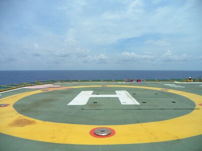 Offshore rig helipad