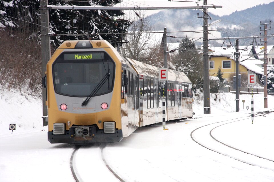 Narrow gauge mariazellerbahn passenger train
