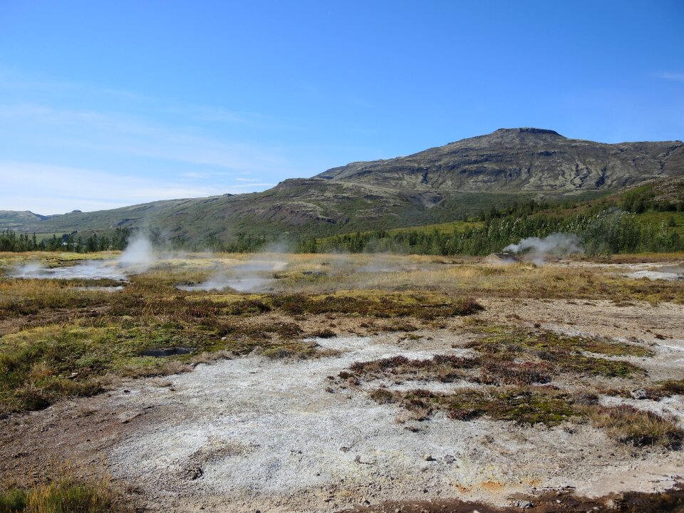 Landscape volcanic steam