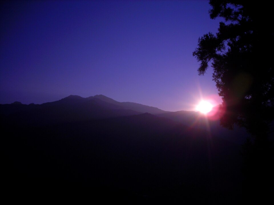 Early in the morning mountain sun