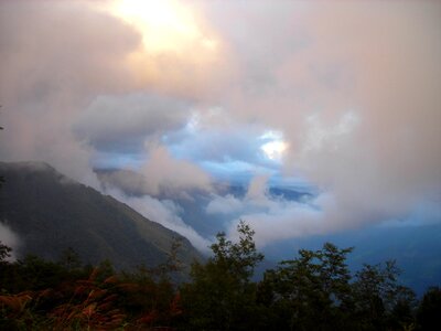 Clouds mist sunset photo