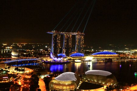 Marina bay sands singapore night view photo