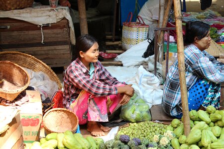 Market stall fruit vegetables photo