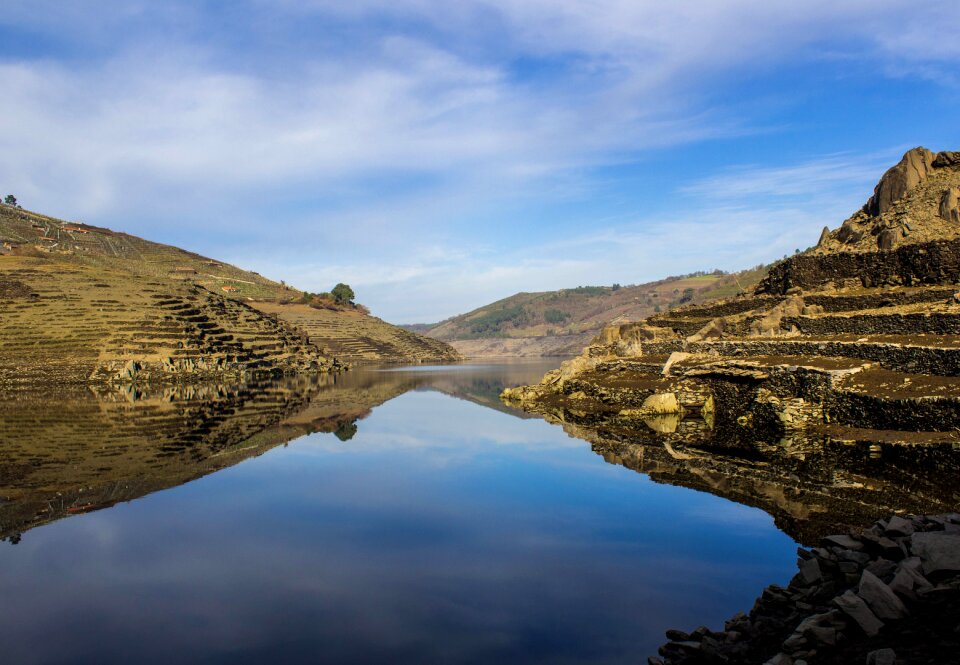 Sky reservoir reflection