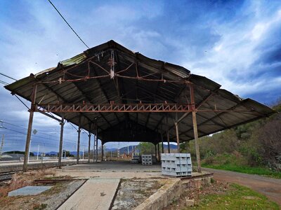 Abandoned ramshackle station photo