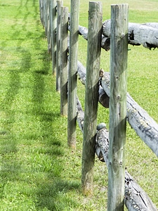 Old wooden fence country grass photo