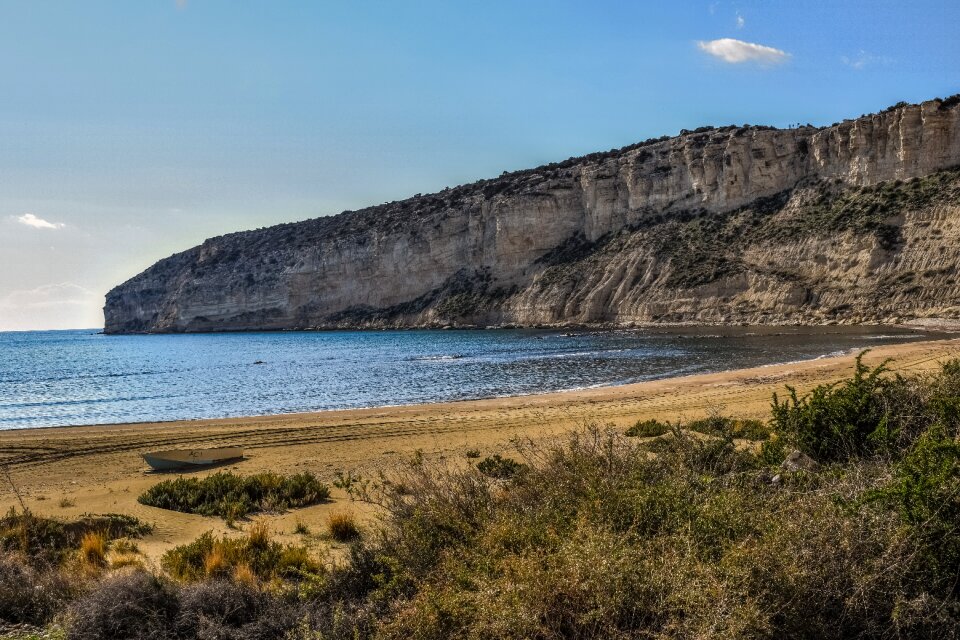 Coastline landscape boat