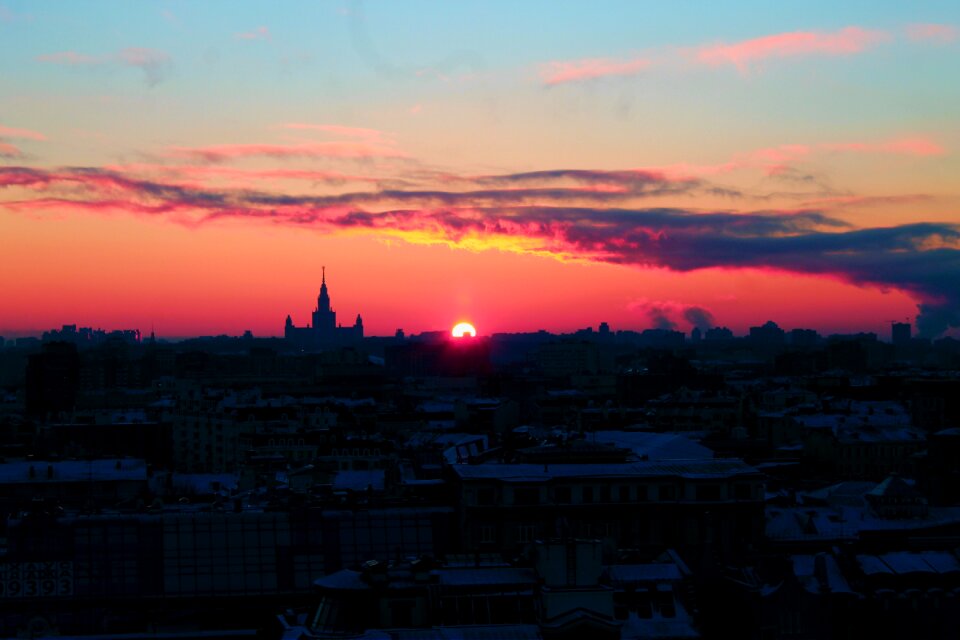 Sky capital winter sunset