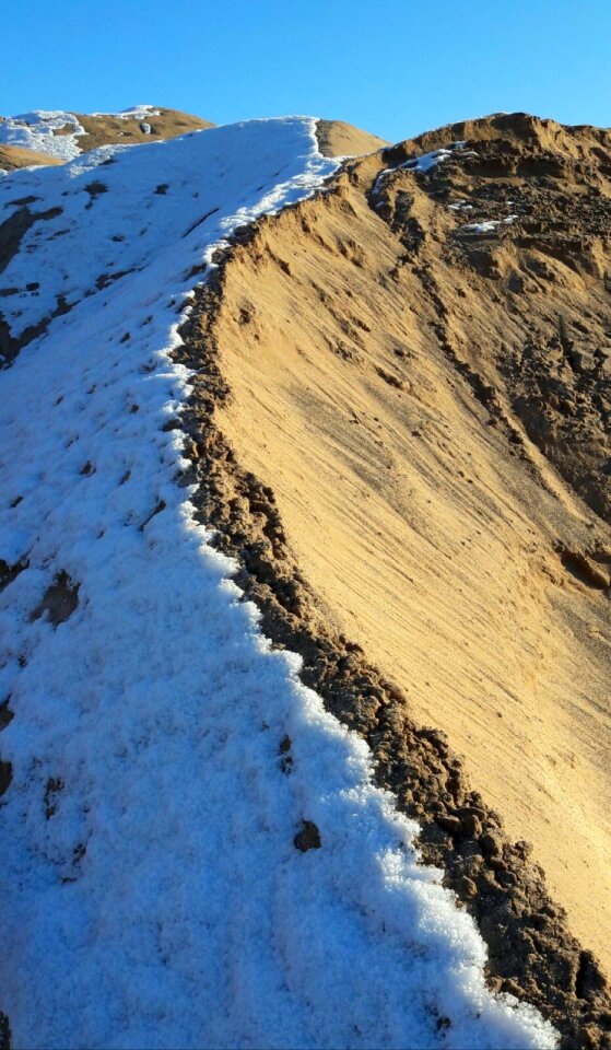 Snowy mountain contrast