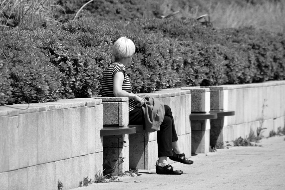Black and white sitting relaxation