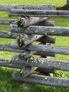 Countryside old wooden fence country