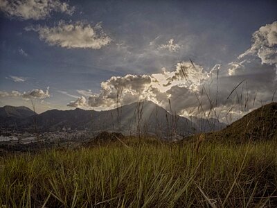 Mountain landscape rays