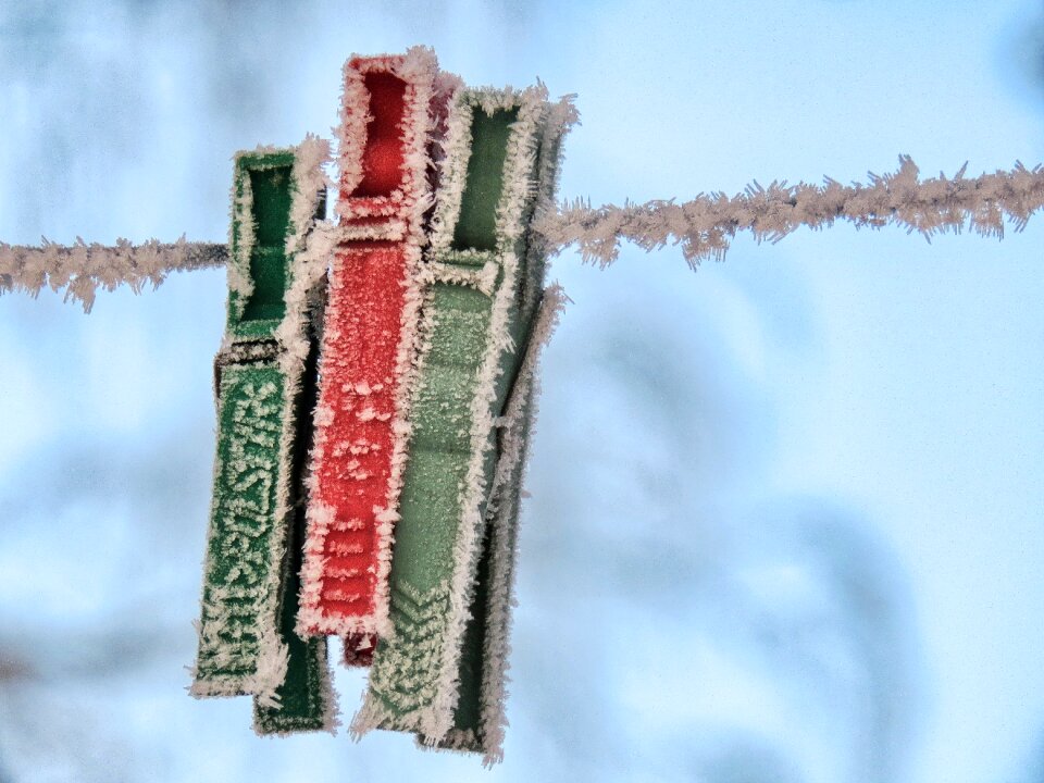Paper clips winter frost