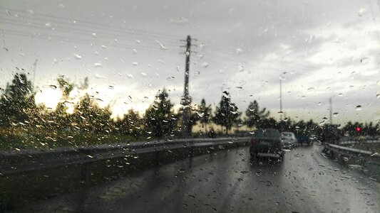 Clouds cityscape freeway photo