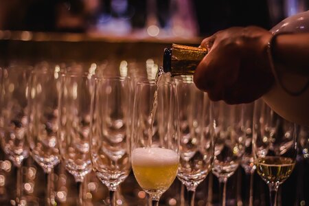 Wine celebrate brown bubbles