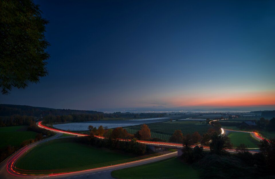 Long shutter blue hour screen background photo