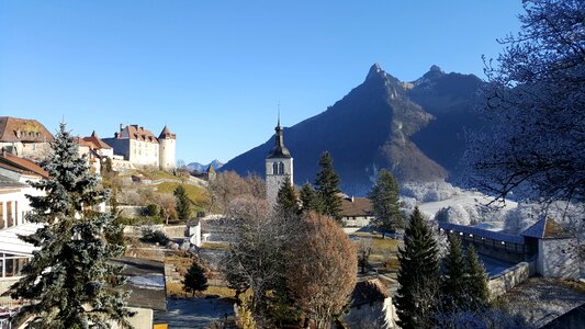 Bell tower landscape gruyeres