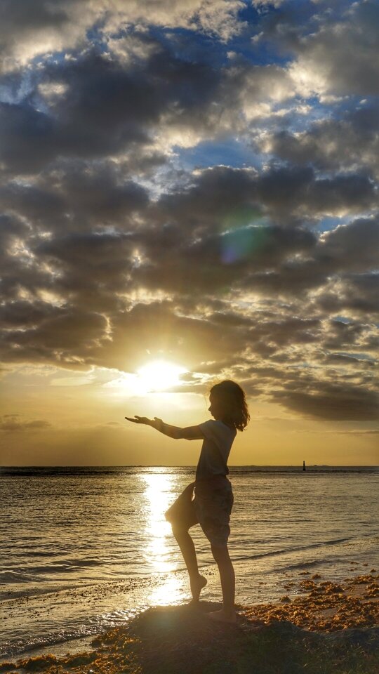 Sunset polynesia beach