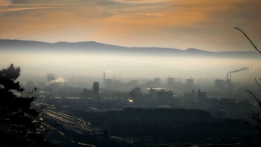 Weil am rhein fog abendstimmung