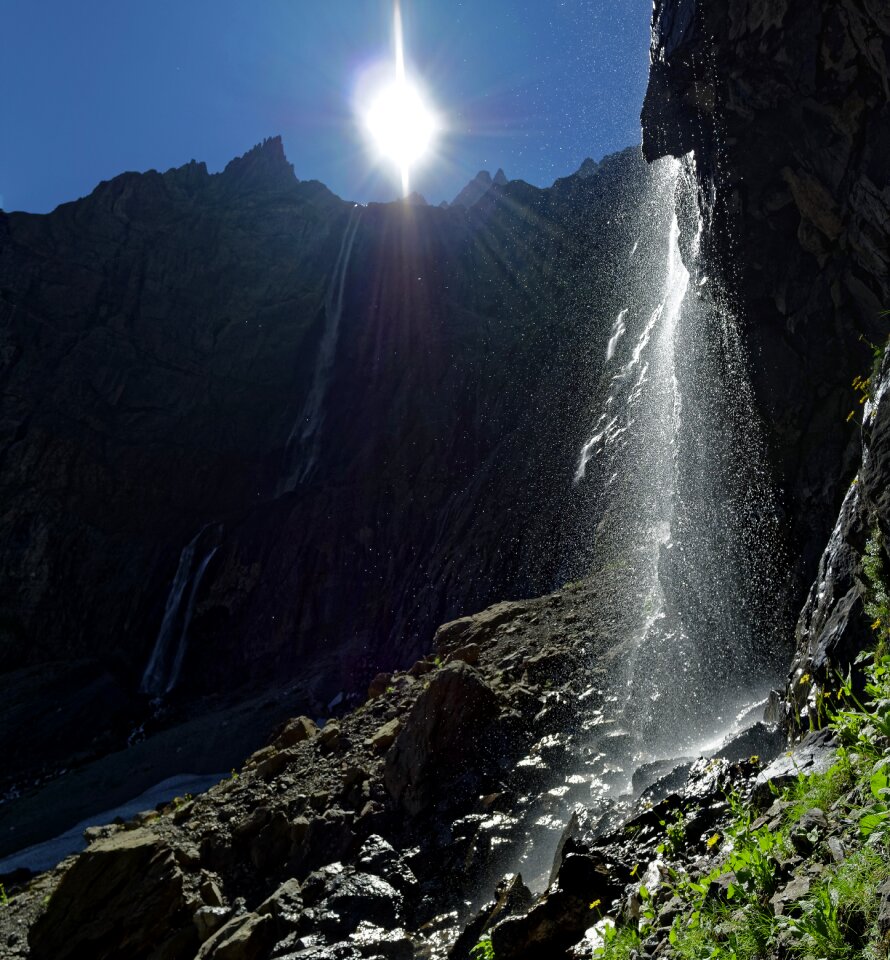Waterfall panorama backlighting