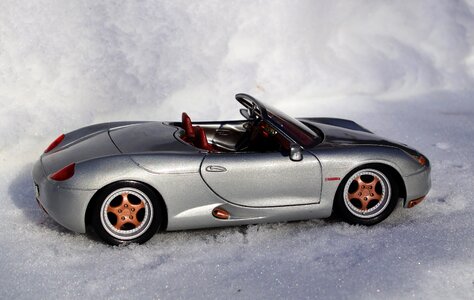 Sporty silver convertible
