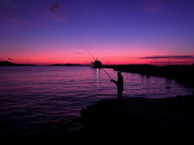 Greece violet abendstimmung
